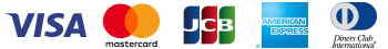 VISA、MasterCard、JCB、Diners Club、AMEX